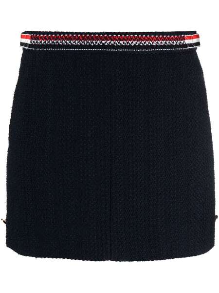  Thom Browne 4 Bar-tab Tweed Miniskirt - Blue 
