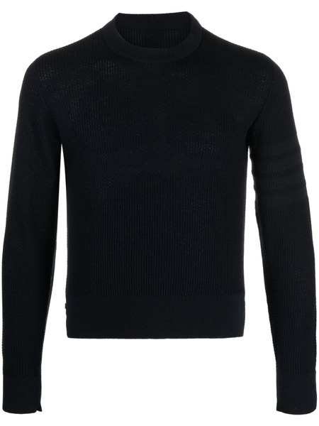  Thom Browne 4-bar Waffle-knit Jumper - Blue 