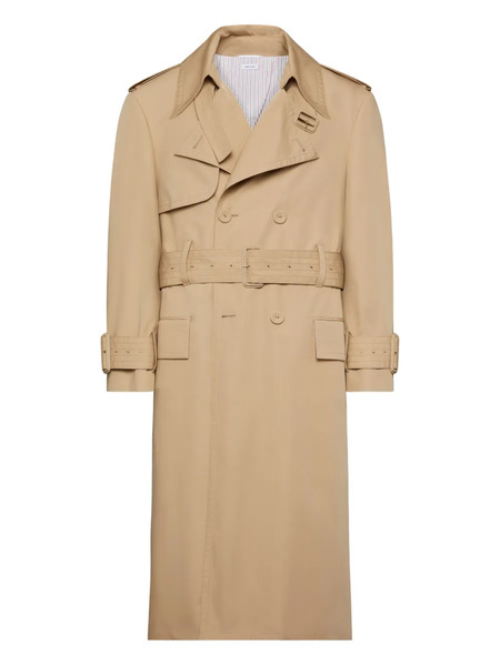 Thom Browne Belted Cotton Trench Coat - Neutrals 