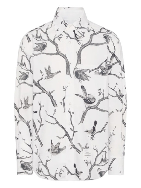  Thom Browne Bird-print Poplin Shirt - White 