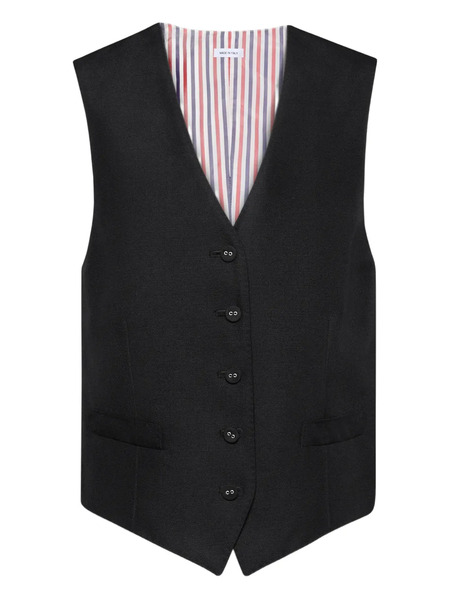  Thom Browne Button Waistcoat - Black 