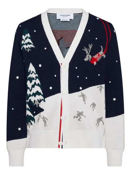  Thom Browne Cashmere Cardigan - Blue 