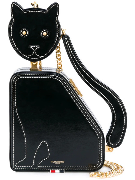  Thom Browne Cat Icon Calfskin Clutch Bag - Black 