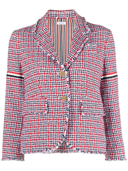  Thom Browne Check-pattern Tweed Jacket - Red 