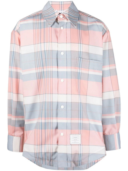  Thom Browne Checked Oversized Shirt - Pink 