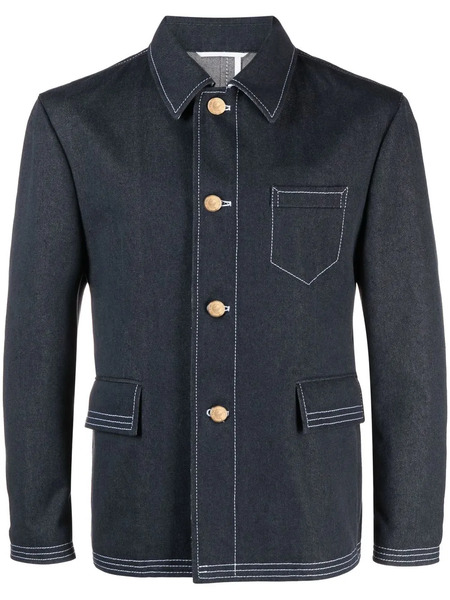  Thom Browne Contrast-stitch Denim Jacket - Blue 