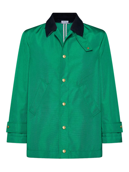  Thom Browne Corduroy-collar Overcoat - Green 