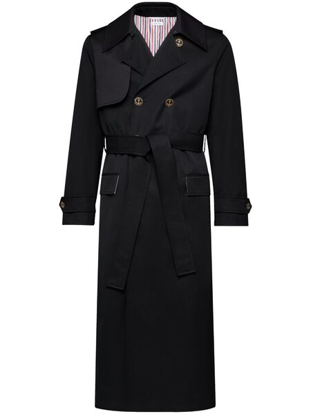  Thom Browne Double-breasted Trench Coat - Black 