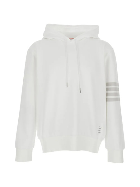  Thom Browne Drawstring 4-bar Hoodie - White 