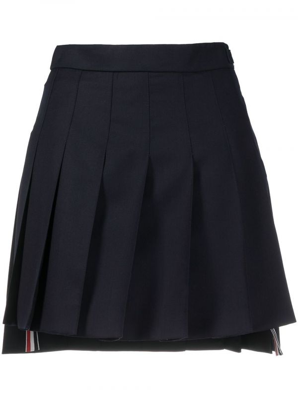  Thom Browne Dropped Back Mini Pleated Skirt - Blue 