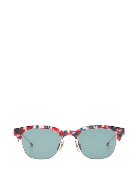  Thom Browne Eyewear Patterned Browline Sunglasses - Red 