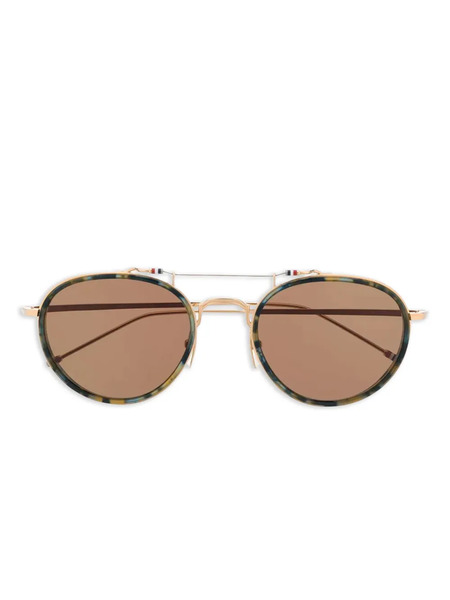  Thom Browne Eyewear Tortoiseshell Round-frame Sunglasses - Blue 