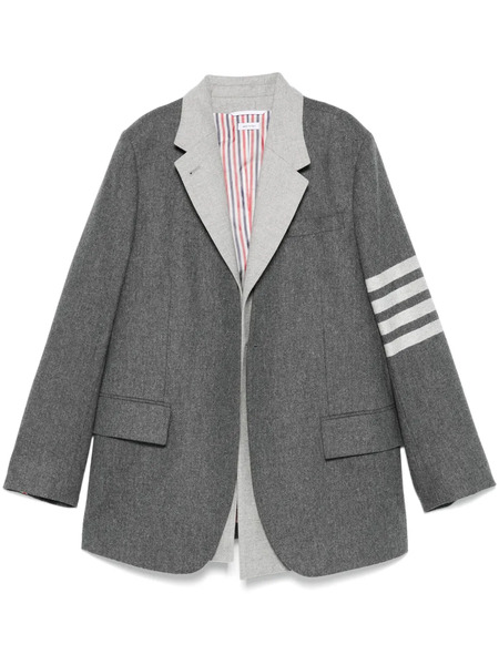  Thom Browne Flannel Blazer Set - Grey 
