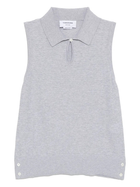  Thom Browne Floated-cable Polo - 065 Lt Grey 