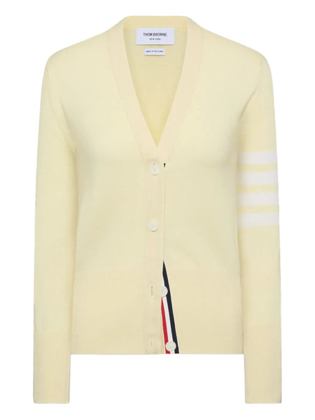  Thom Browne Four-bar V-neck Cardigan - Yellow 