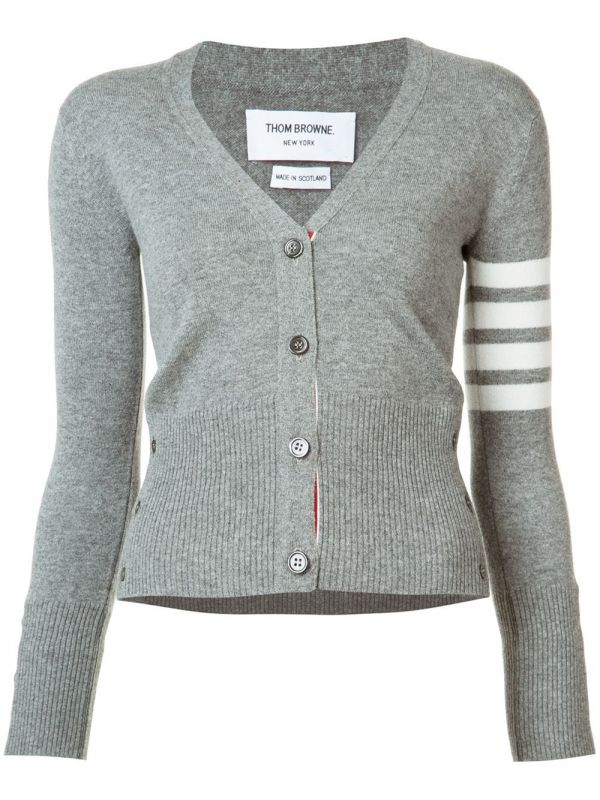  Thom Browne Four-stripe Cardigan - Grey 