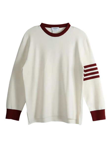  Thom Browne Four-stripe Crew-neck Sweater - White 