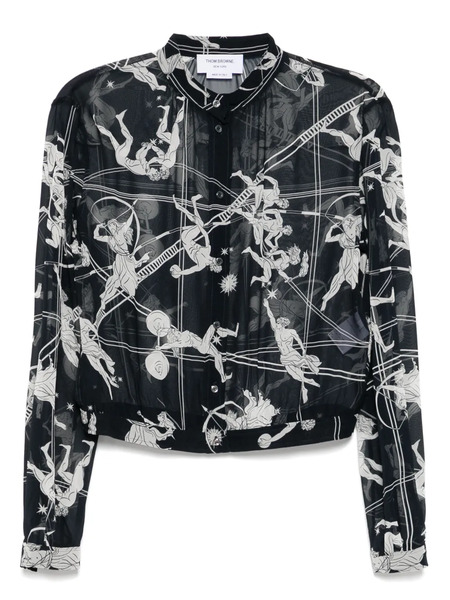  Thom Browne Gathered Blouse - Blue 