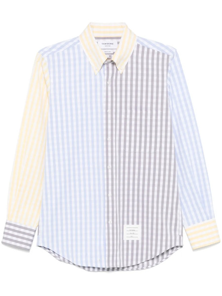  Thom Browne Gingham-check Poplin Shirt - Blue 