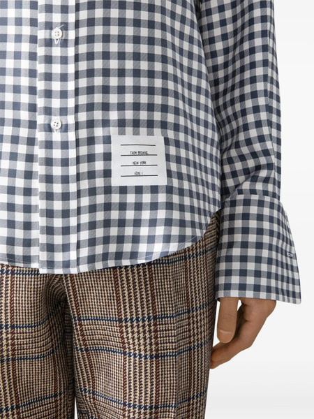  Thom Browne Gingham-check Silk Shirt - Blue 