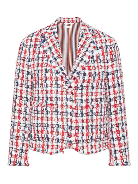  Thom Browne Gingham-check Tweed Jacket - Red 
