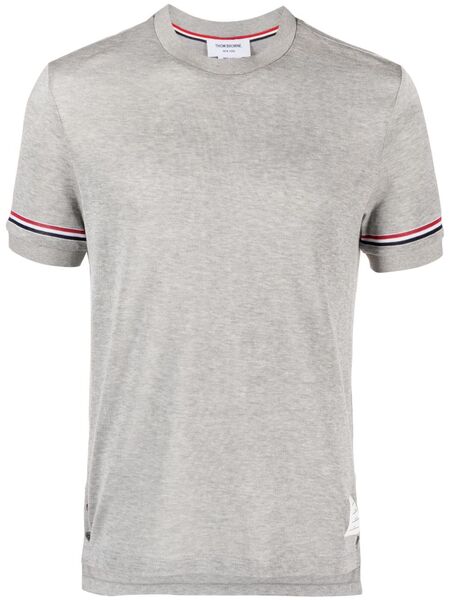  Thom Browne Grosgrain-loop Short-sleeve T-shirt - Grey 