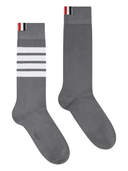 Thom Browne Grosgrain-loop Tab Socks - Grey 