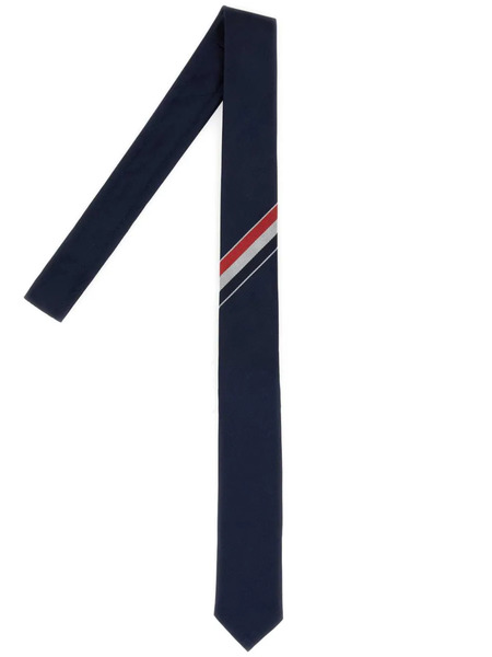  Thom Browne Grosgrain Stripe Tie - Blue 