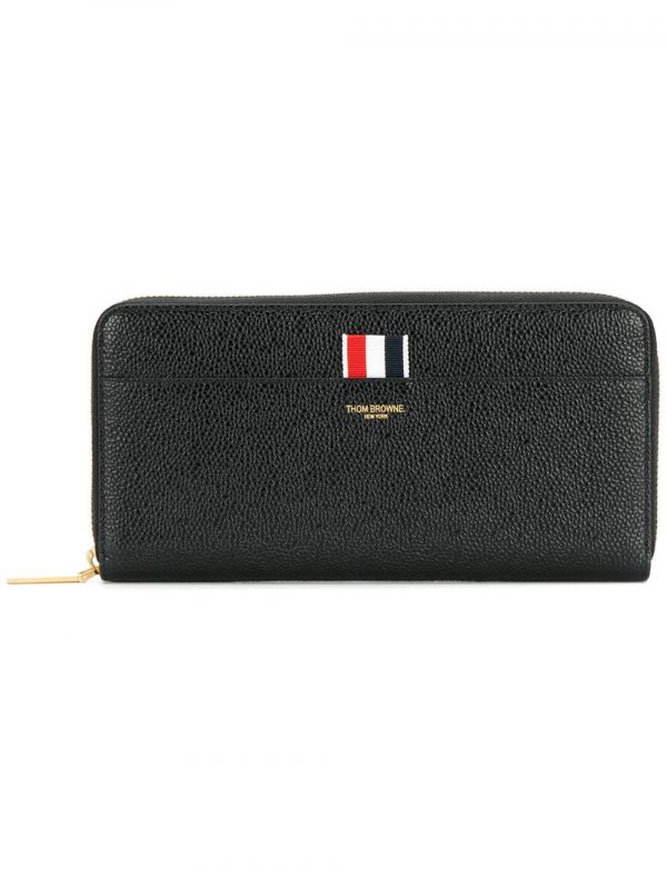 Thom Browne Grosgrain-tab Leather Continental Wallet - Black 