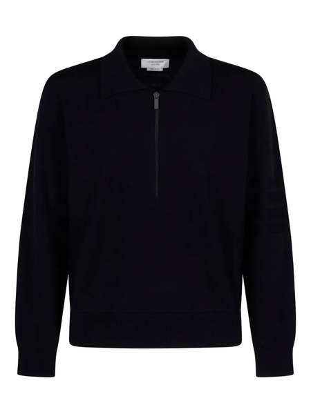  Thom Browne Half-zip Sweater - Black 
