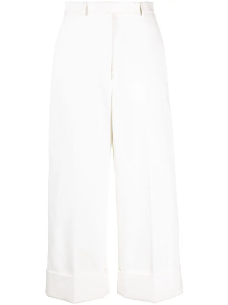  Thom Browne High-waisted Wide-leg Trousers - White 