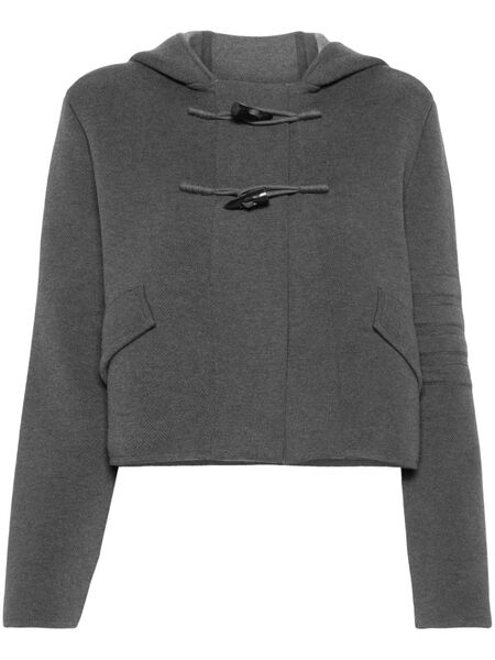  Thom Browne Hooded Knitted Cardigan - Grey 