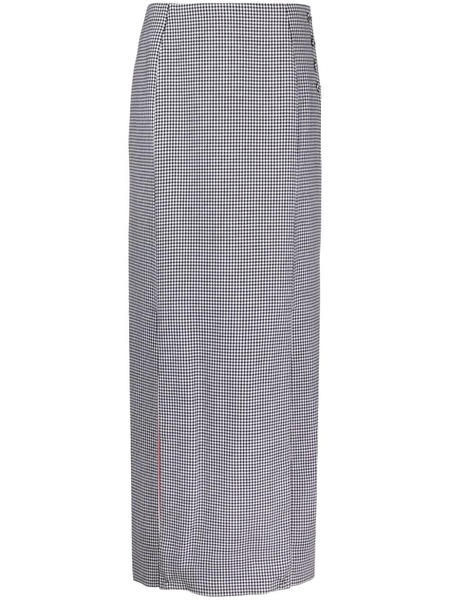  Thom Browne Houndstooth-pattern Wool Maxi Skirt - Black 