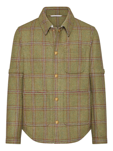  Thom Browne Hunting Tweed Overshirt - Green 