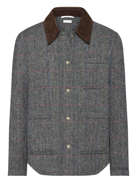  Thom Browne Hunting Tweed Overshirt - Grey 