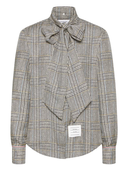  Thom Browne Hunting Tweed Silk Twill Shirt - Black 