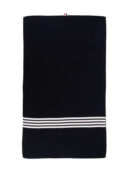  Thom Browne Kids 4-bar Ribbed-knit Wool Blanket - Blue 