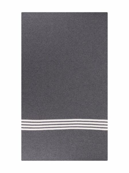  Thom Browne Kids 4-bar Ribbed-knit Wool Blanket - Grey 