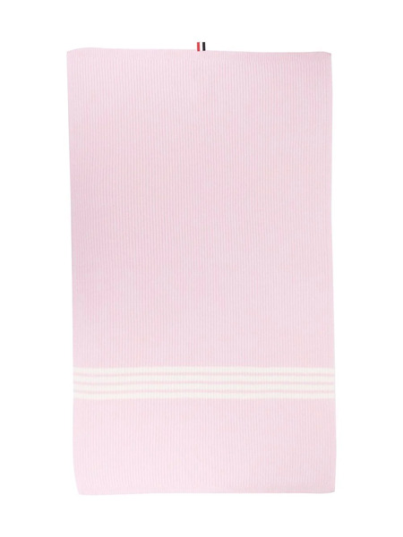  Thom Browne Kids 4-bar Ribbed-knit Wool Blanket - Pink 
