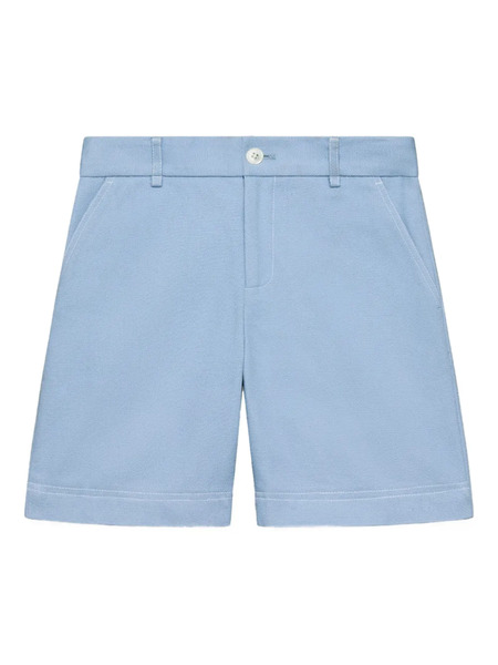  Thom Browne Kids Beltloop Canvas Shorts - Blue 
