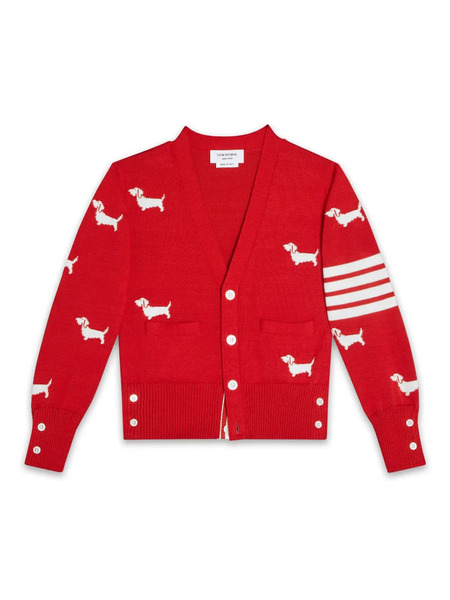  Thom Browne Kids Hector Cardigan - Red 