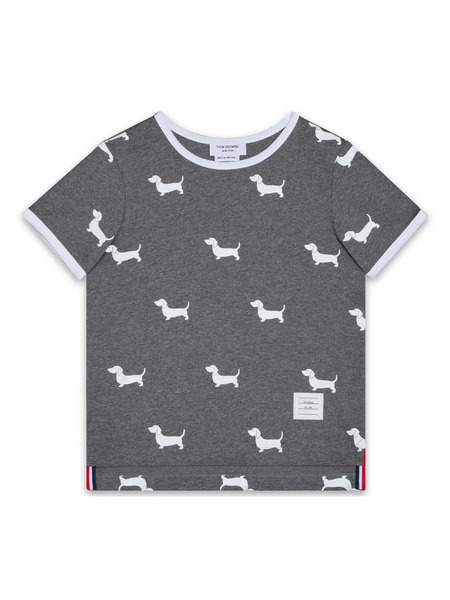  Thom Browne Kids Hector-print T-shirt - Grey 