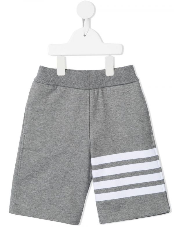  Thom Browne Kids Loopback Jersey 4-bar Track Shorts - Grey 