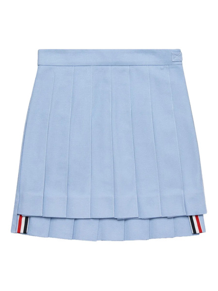  Thom Browne Kids Pleated Dropped-back Hem Mini Skirt - Blue 