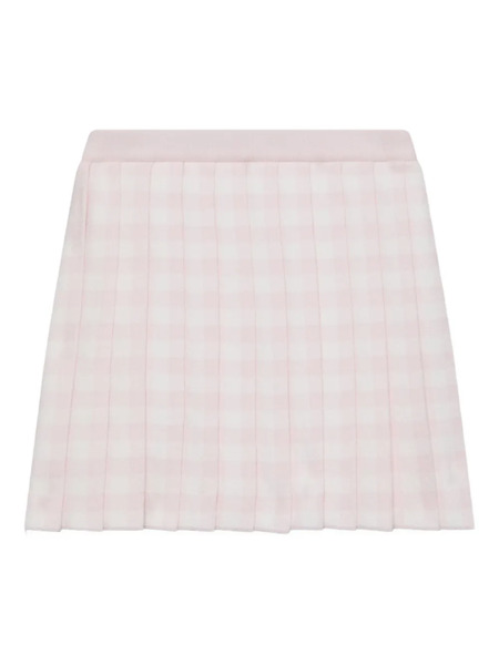  Thom Browne Kids Pleated Gingham Mini Skirt - Pink 