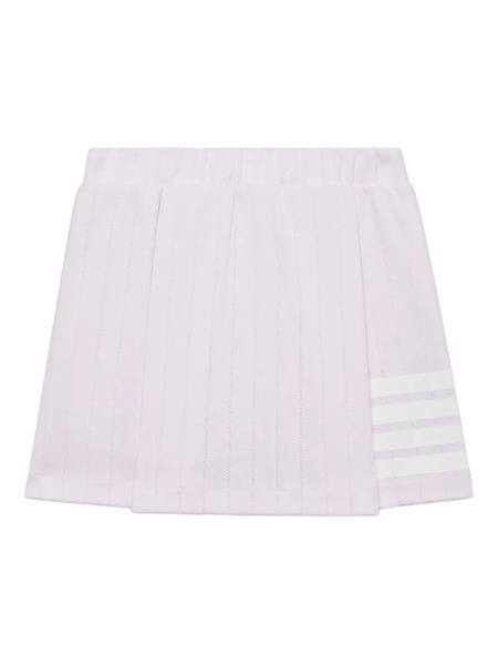  Thom Browne Kids Pleated Pointelle Mini Skirt - Pink 