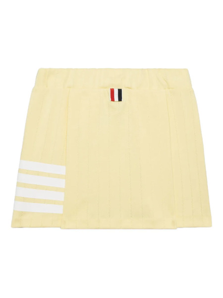  Thom Browne Kids Pleated Pointelle Mini Skirt - Yellow 