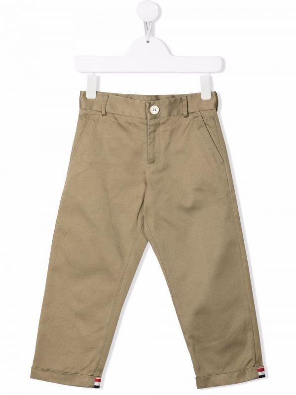  Thom Browne Kids Rwb Trim Chino Trousers 