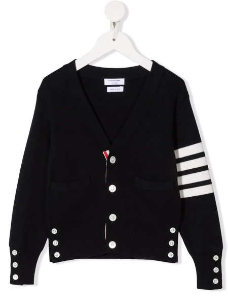  Thom Browne Kids Stripe-print Cardigan - Blue 