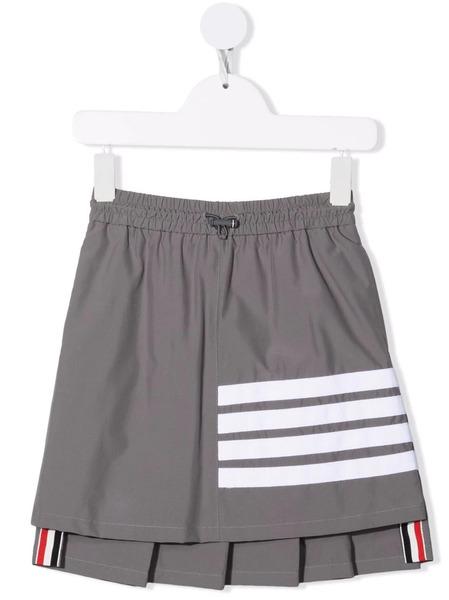  Thom Browne Kids Stripe-print Pleated Skirt - Grey 